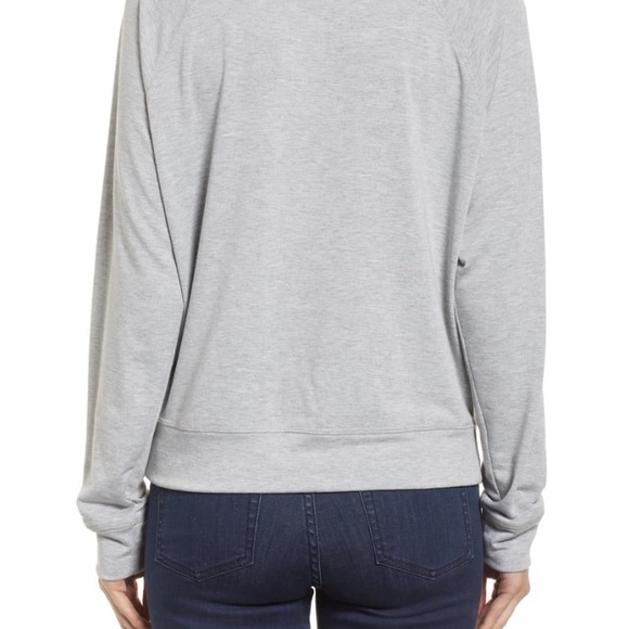 Caslon Cozy Slogan Sweatshirt- Heather Grey- XS - Picture 3 of 4